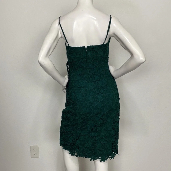 Club Monaco Eucalyptus Green Bliannah Lace V-Neck Peplum Knee Length Dress Sz. 2 - Picture 7 of 11